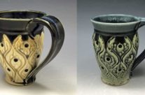 Small Carved Mugs with Dots